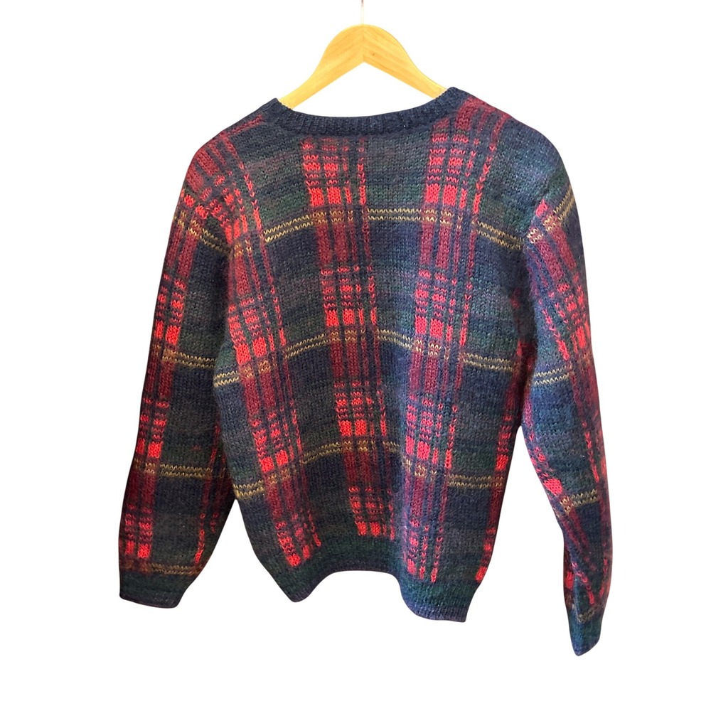 Vintage 90,s Talbots Mohair Wool Sweater Plaid Dark Academia Preppy Grunge Cozy - Picture 5 of 5